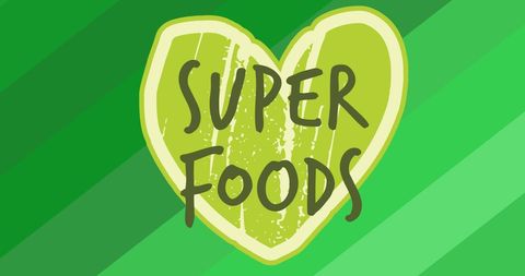 Super Foods Green Heart with Diagonal Stripes Background