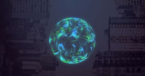 Digital Globe with Geometric Nodes Representing Global Connectivity - Download Free Stock Images Pikwizard.com