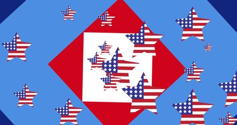 Patriotic american flag stars on blue background