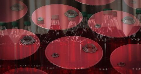 Bottles and Cans Overlapping in Abstracted Industrial Setting