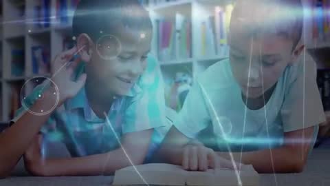 Young Boys Engaging in Interactive Reading Experience