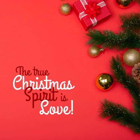 Festive Christmas Message with Decorative Ornaments on Striking Red - Download Free Stock Templates Pikwizard.com