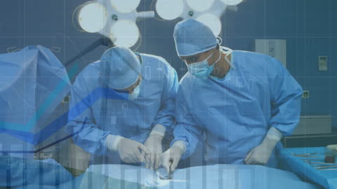 Surgeons Performing Surgery with Medical Data Overlay