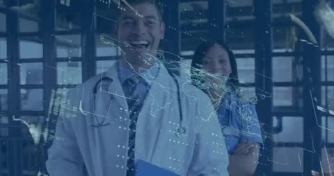 Healthcare Professionals Collaborating with Digital Technology in Hospital