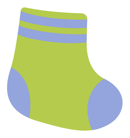 lime green sock illustration with periwinkle blue accents on transparent - Download Free Stock Videos Pikwizard.com