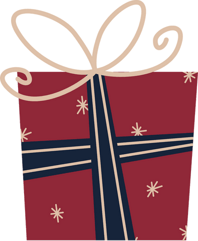 Elegant Gift Box with Navy Ribbon on Transparent Background