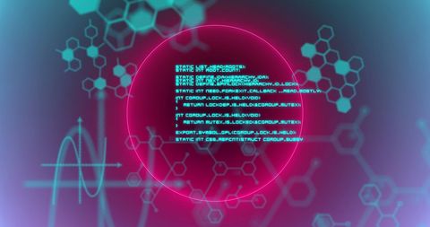 Neon Circles Over Scientific Data with Violet Background - Download Free Stock Images Pikwizard.com