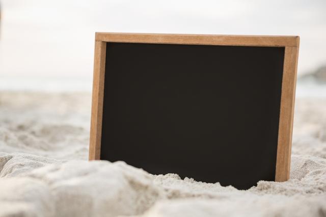 Blank Chalkboard in Sand at Beach - Download Free Stock Photos Pikwizard.com