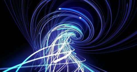Dynamic Blue and White Light Trails on Black Background - Download Free Stock Images Pikwizard.com