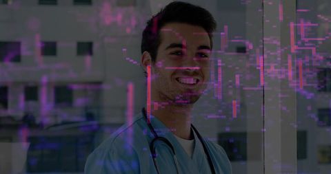 Male Doctor with Stethoscope Embracing Digital Innovation