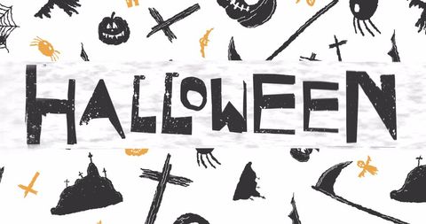 Halloween Festive Joy with Pumpkin and Spider Motifs - Download Free Stock Images Pikwizard.com