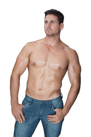 Focused Athletic Sportsman on Transparent Background