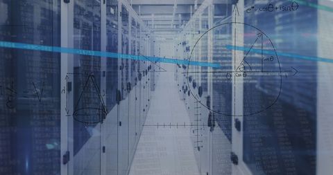 Data Processing and Analytics Overlaying Modern Server Room - Download Free Stock Images Pikwizard.com