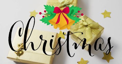 Festive Christmas Gift Boxes with Gold Decorations - Download Free Stock Images Pikwizard.com