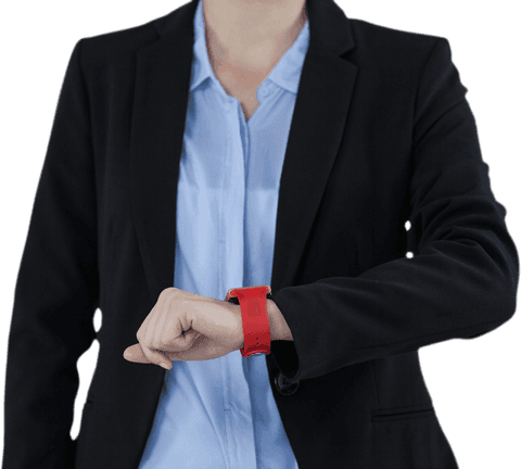 transparent businesswoman wearing smartwatch checking time - Download Free Stock Videos Pikwizard.com