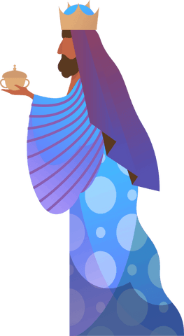 King holding golden urn transparent background regal symbolism