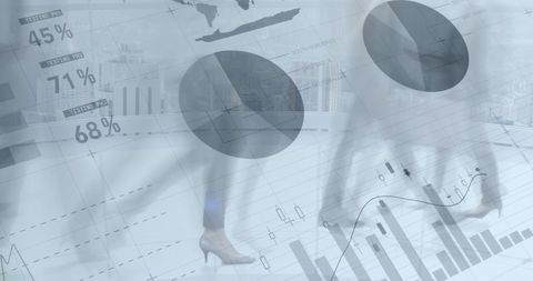 Financial Data Overlaid on Business Meeting in Modern Office - Download Free Stock Images Pikwizard.com