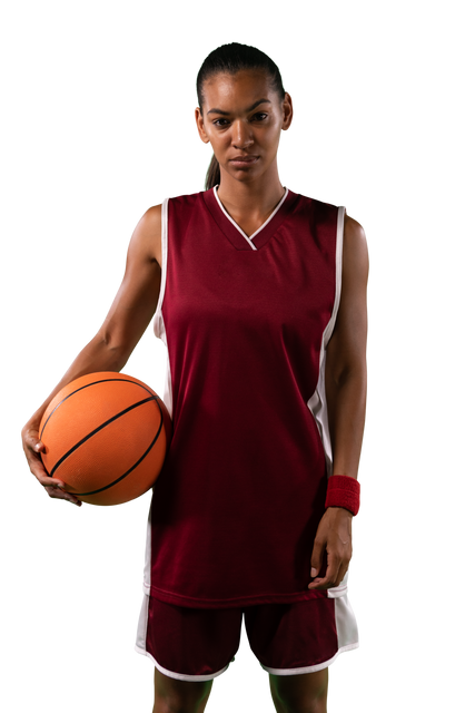 African American Female Basketball Player Holding Ball on Transparent Background - Download Free Stock Videos Pikwizard.com