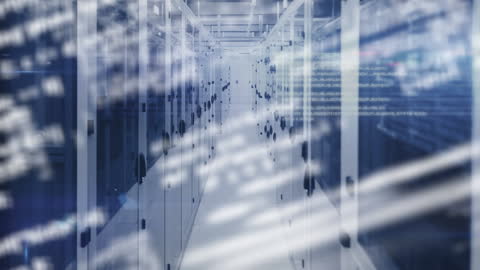 Data Streams Flowing through Modern Server Room