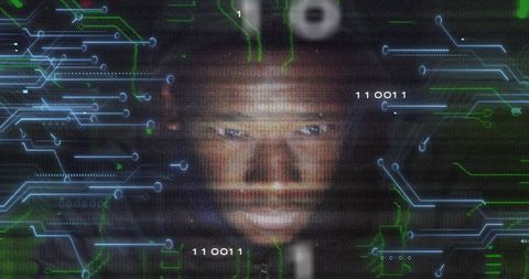 futuristic cybersecurity with hacker behind digital matrix - Download Free Stock Images Pikwizard.com