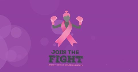 Breast Cancer Awareness: Female Boxer with Pink Ribbon Illustration