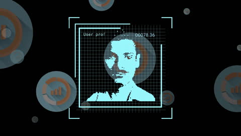 Digital Interface Animation with Facial Recognition Elements