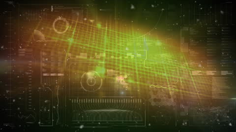 Futuristic Digital Interface with Snowfall Effect