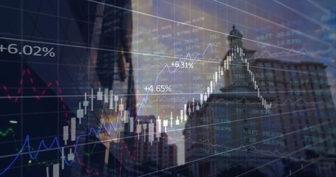 Digital Data Processing Overlay on Cityscape Background - Download Free Stock Images Pikwizard.com