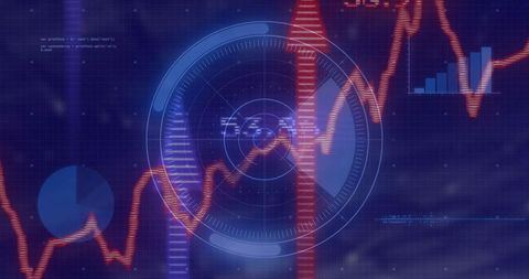 Futuristic Data Analytics Dashboard with Digital Graphs