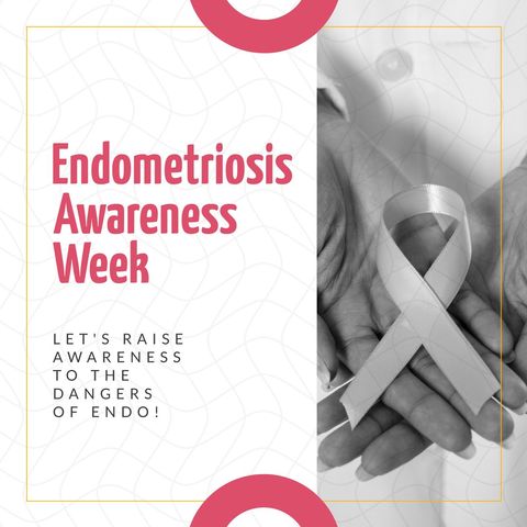 Endometriosis Awareness Week Highlight with Support Ribbon - Download Free Stock Templates Pikwizard.com