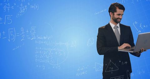 Businessman Innovating with Technology and Mathematical Concepts - Download Free Stock Images Pikwizard.com