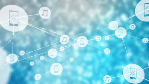 Music Streaming Concept with Interconnected Icons