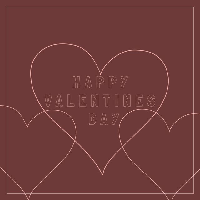 Illustration of happy valentines day text and heart shapes over purple background, copy space. Love, romance, valentine card, vector and celebration concept.