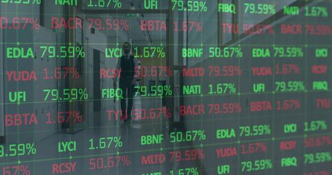 Dynamic Financial Data Display Over Male Businessman in Office - Download Free Stock Images Pikwizard.com