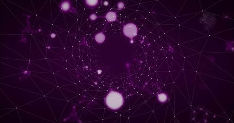 Glowing network vortex in cybernetic digital space