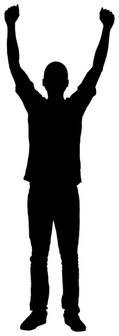 Transparent silhouette of man in sport action pose