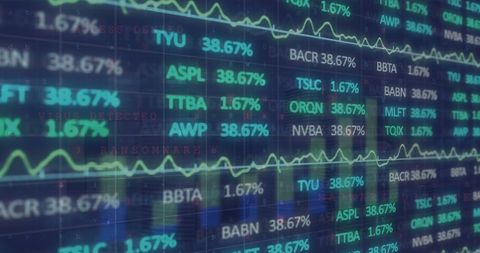 Digital financial data with stock market analysis concepts
