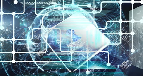 Digital Security Concept with Futuristic Network Connections