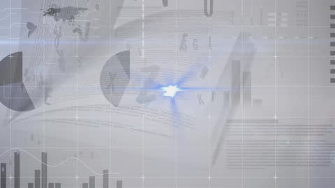 Digital Interface and Global Data Processing Animation