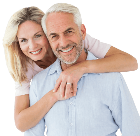 Transparent Portrait of Happy Older Couple Smiling