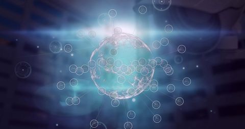 Global Network Connectivity with Icons and Buildings