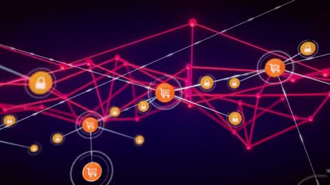 Secure E-commerce Troy Shopping Icon Network on Digital Mesh