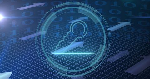 Key Symbol Digital Data Concept on Blue Background - Download Free Stock Images Pikwizard.com