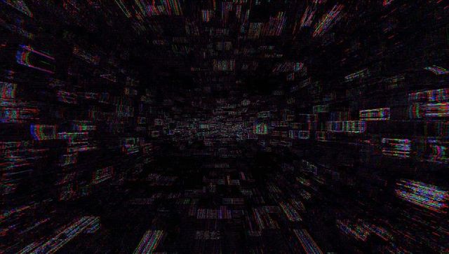 Futuristic Data Tunnel with Digital Glitch Effects