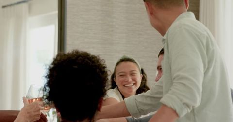 Guests Enjoy Drinks and Lively Conversation at Elegant Wedding Reception