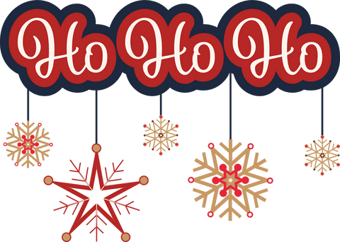 Festive Transparent Text Design with Snowflake Decorations