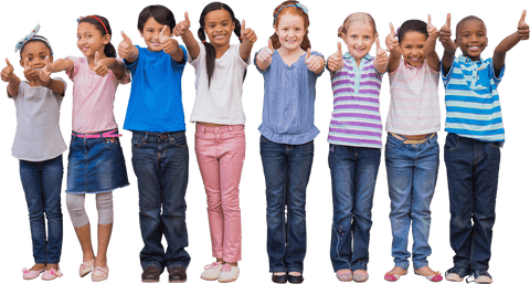 transparent diverse group of happy schoolchildren giving thumbs up - Download Free Stock Videos Pikwizard.com