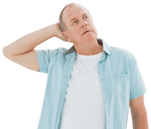 Transparent Background of Thoughtful Older Man Gazing Upward - Download Free Stock Videos Pikwizard.com