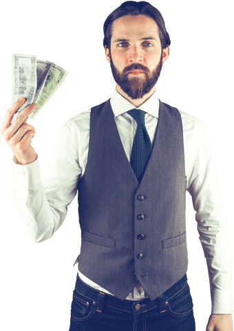 confident businessman holding cash focus on finance - Download Free Stock Videos Pikwizard.com