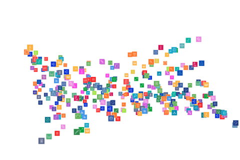 colorful icons connected in transparent digital network - Download Free Stock Videos Pikwizard.com